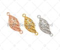 Micro Pave CZ 18k Dainty Gold  CZ Hollow Out Connetor, Dainty Connetor, Gold/Silver Pendant, Bracelet Necklace Connector, 9x22mm, Sku#Y390