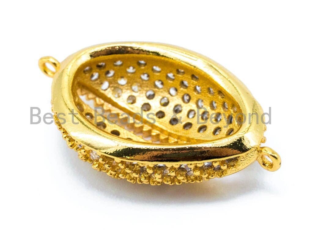 CZ Micro Pave Ladybug Connector, Gold/Rose gold/Silver/Gunmetal Connector, 22x16mm, sku#E226