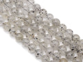 Genuine Black Spotted Quartz Round Smooth Beads, Sku#U1358