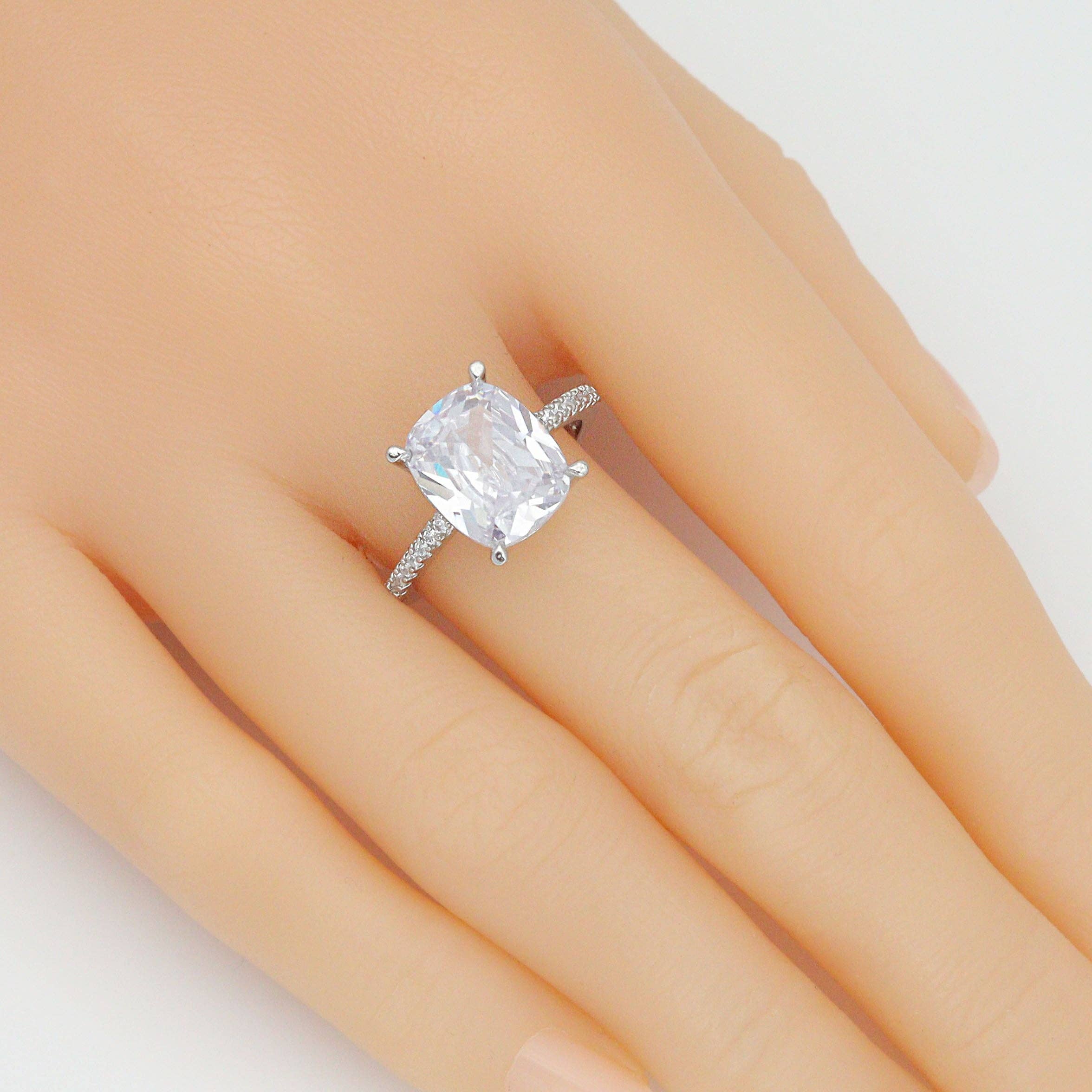 Big Clear Oval CZ Silver Adjustable Ring, Sku#LX775
