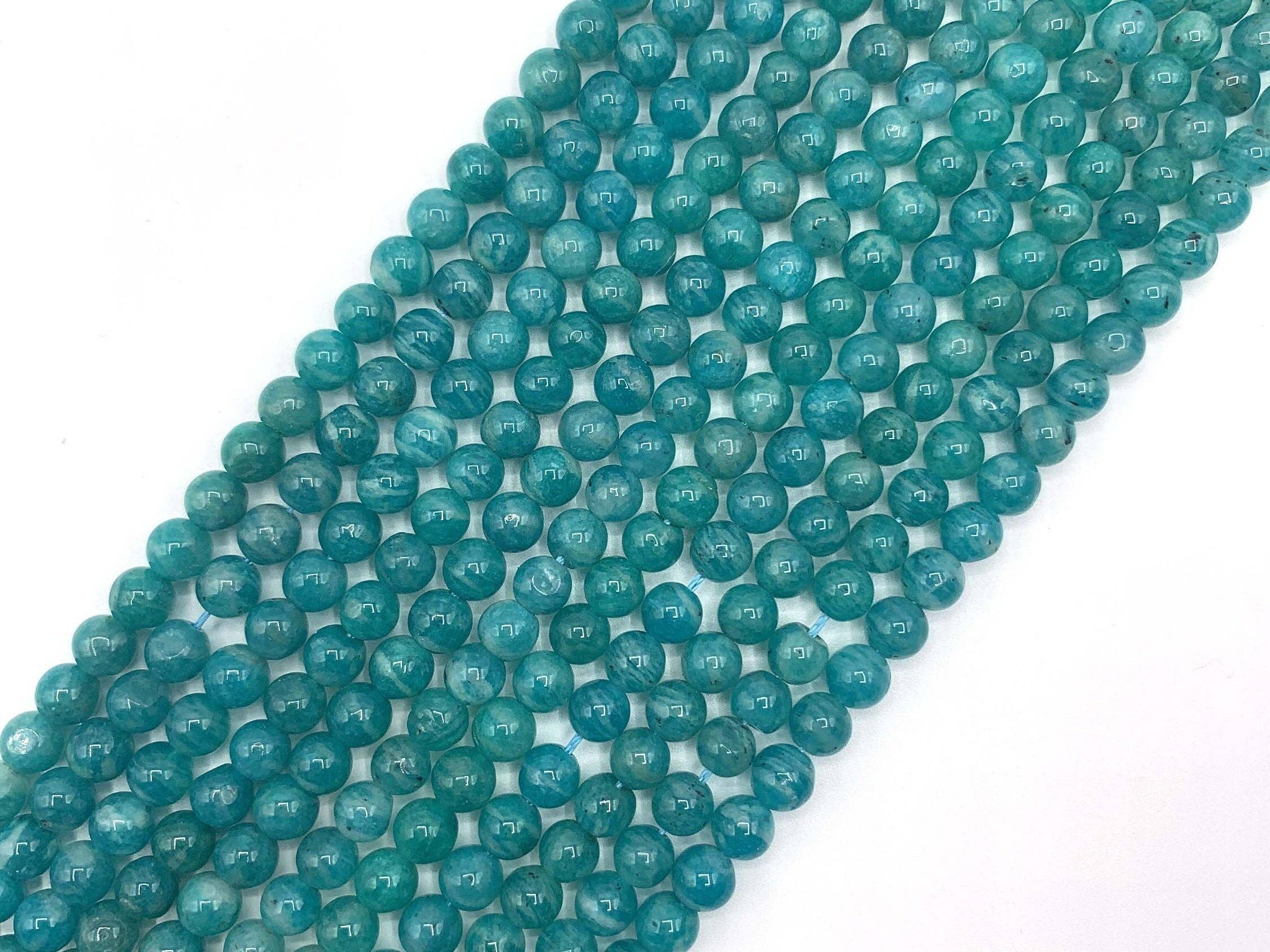 High Quality Genuine Green Blue Russian Amazonite Round Smooth Beads, 5mm/6mm/7mm/9mm Natural Amazonite Beads, 15.5'' Full Strand, SKU#U1202