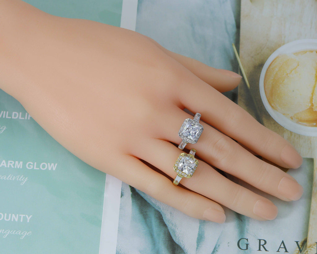 CZ Square Adjustable Ring, Sku#B171