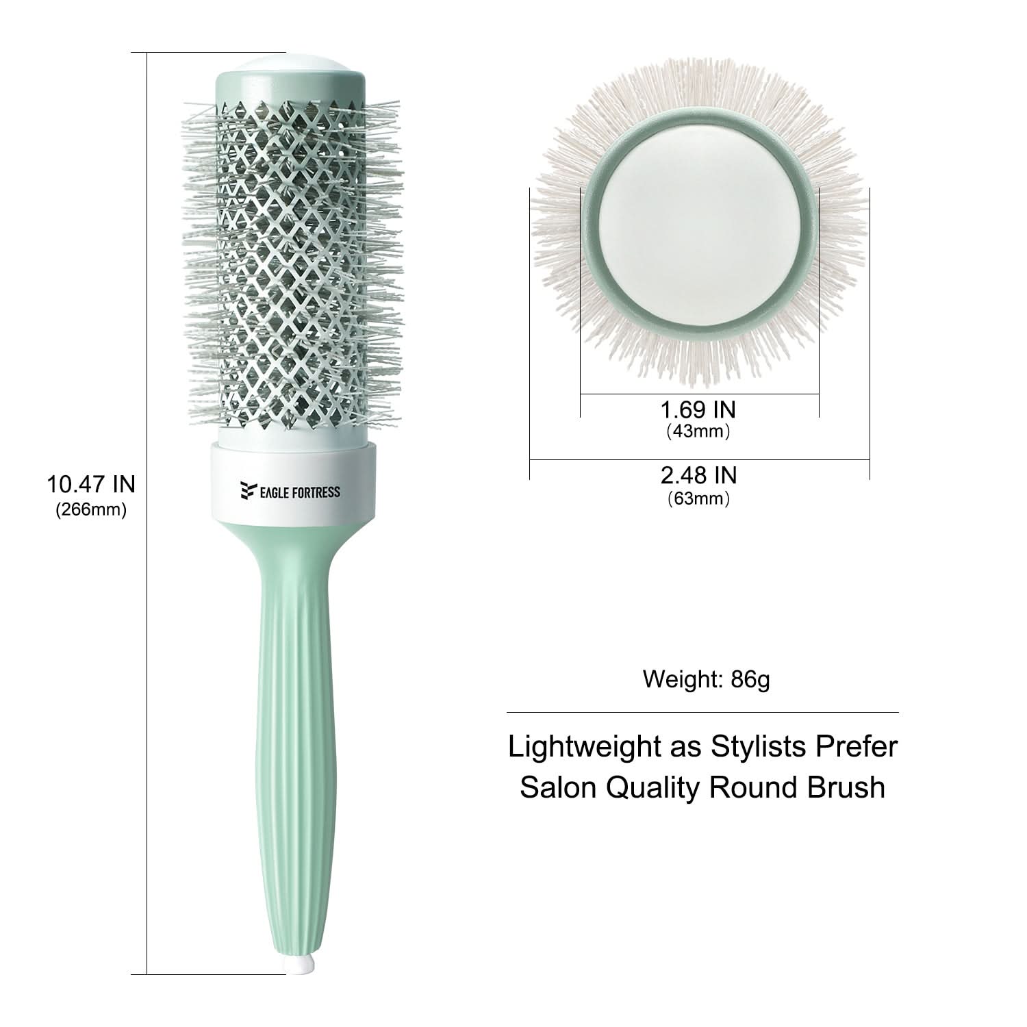 Eagle Fortress Professional Round Hair Brush 1.69in