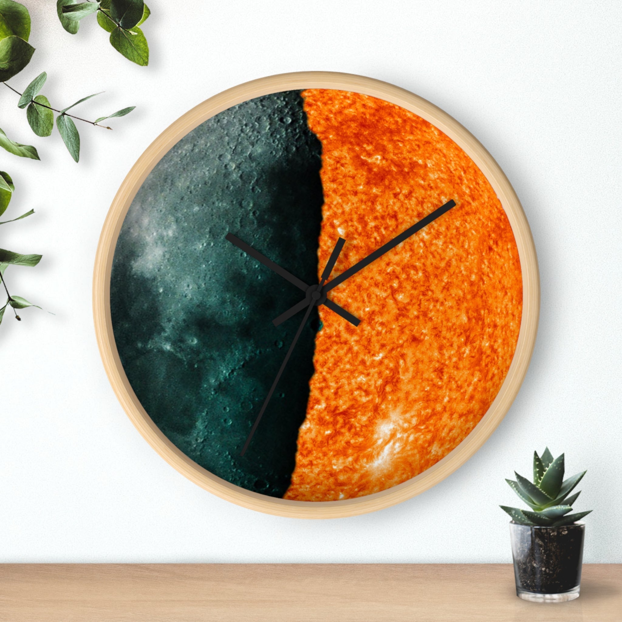 Soleil et lune - Horloge murale