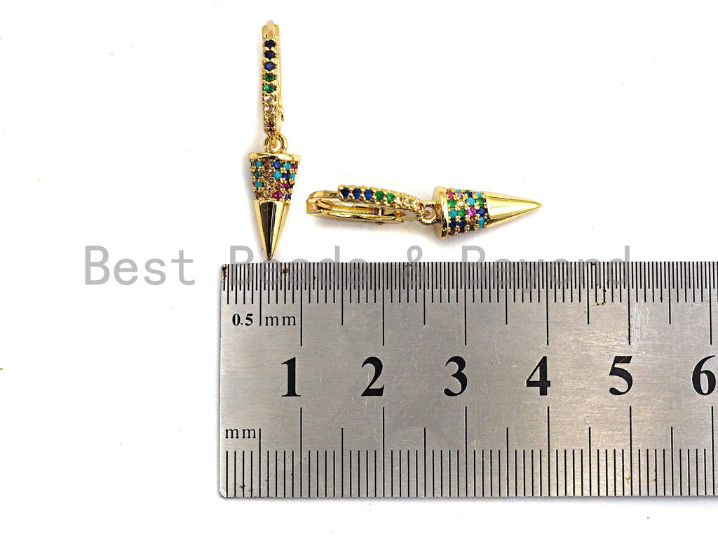 CZ Spike Dangle Earrings, Sku#J67
