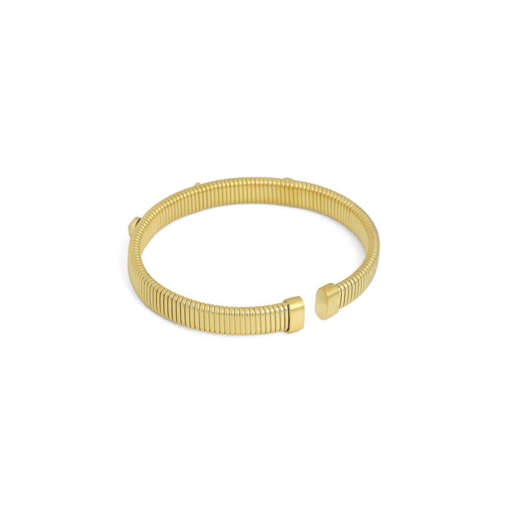 Flower Dot CZ Bangle Adjustable Bracelet, Sku#O125