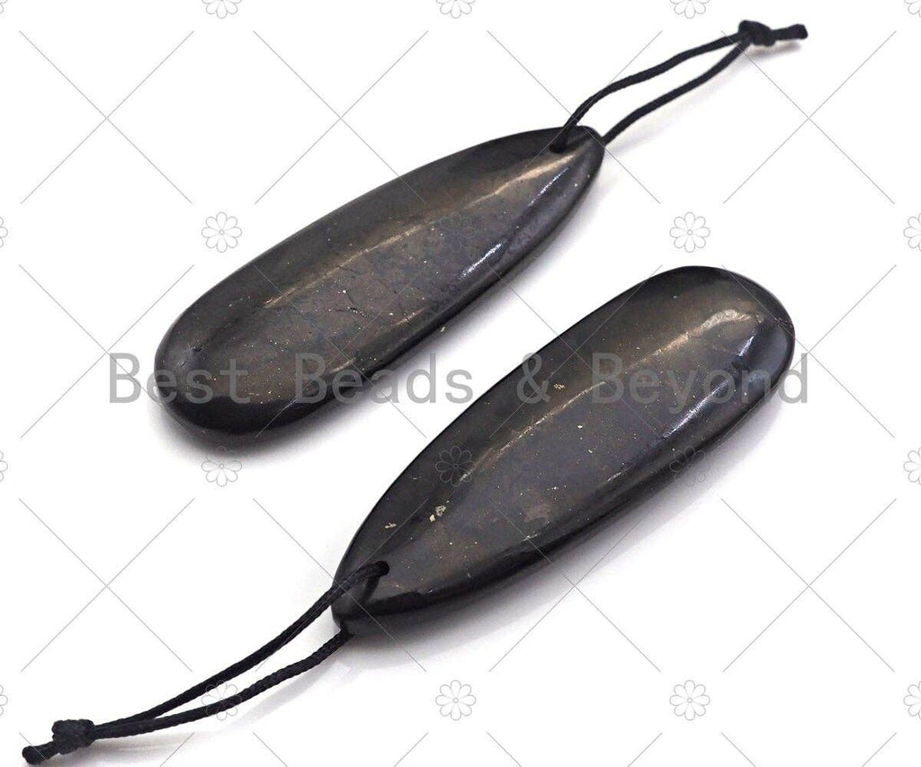 Drop Shape Shungite Pendant for EMF Protection, Shungite Authentic Stone, Healing Energy Pendant, Meditation, Protection,20x60mm, sku#U989