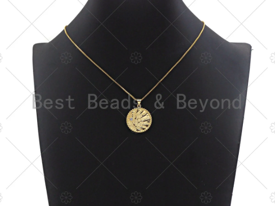 Clear CZ Micro Pave Coin Shape Pendant Charm, Cubic Zirconia Round Coin Charm,23x25mm,sku#Y351