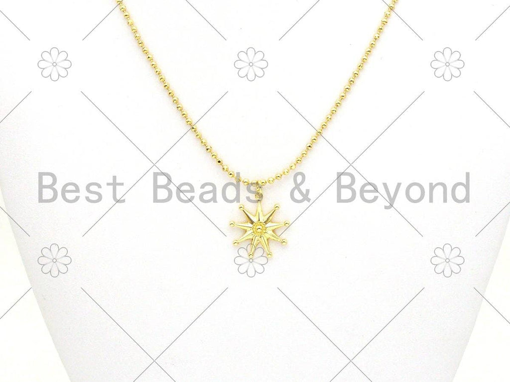 Sunflower Shape Pendant/Charm,18K Gold Filled Star Charm, Necklace Bracelet Charm Pendant, 21x19mm,Sku#F1408