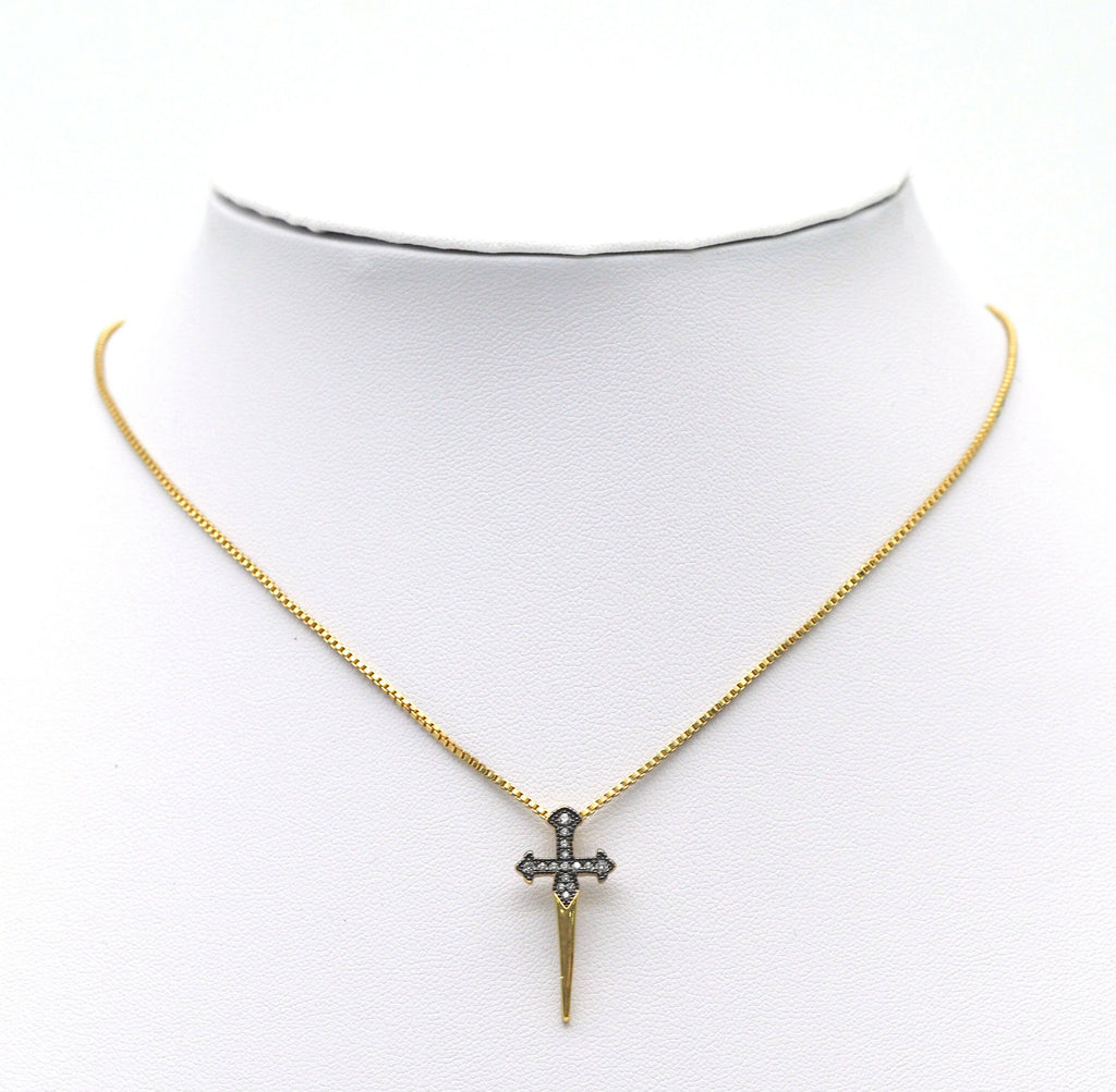 CZ Cross Sword Charm, Sku#Z1443