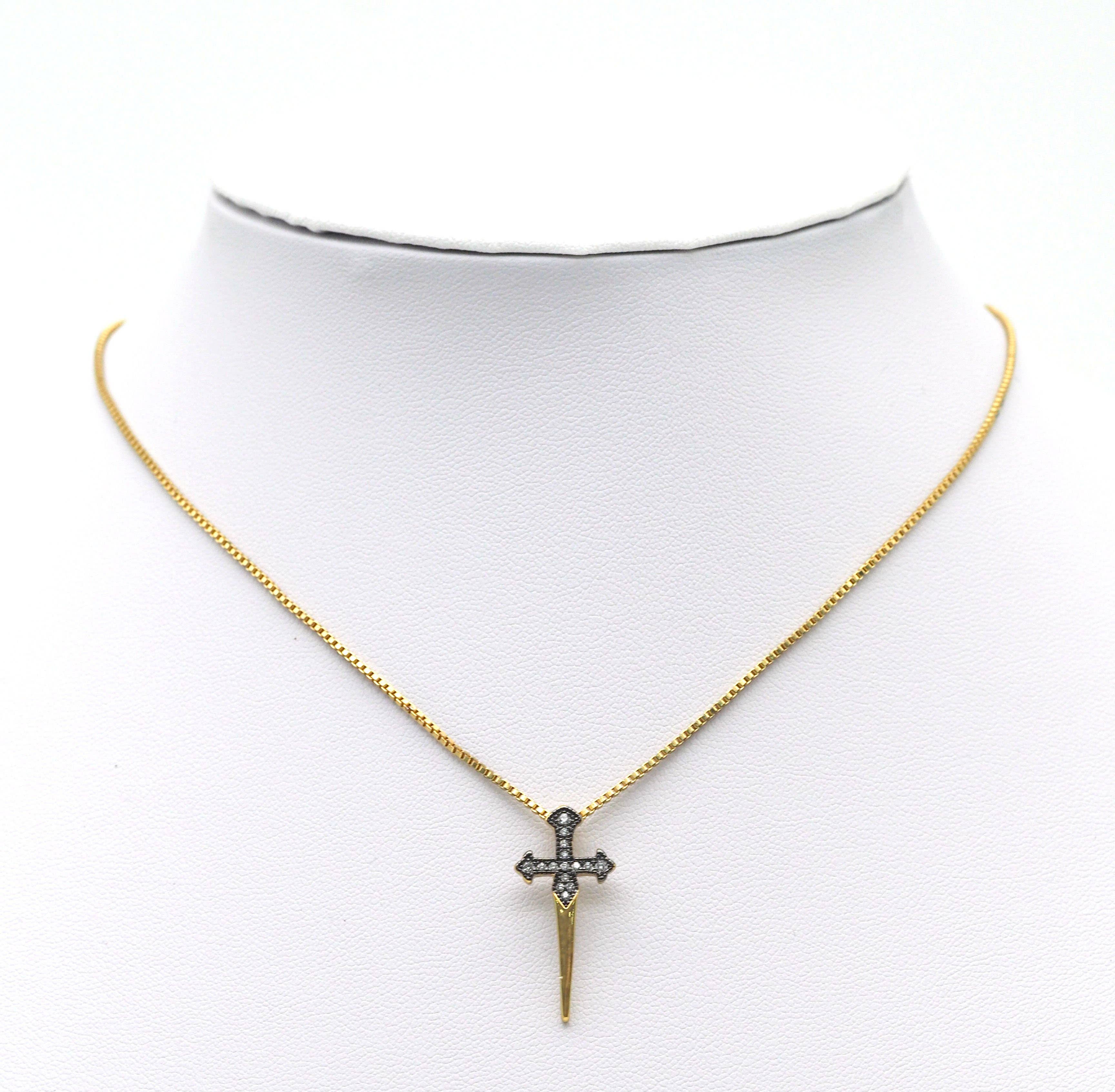 CZ Cross Sword Charm, Sku#Z1443