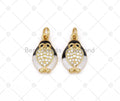 CZ Micropave Enamel Cute Owl Shape Pendant, 18K Gold Filled CZ Owl Charm, Necklace Bracelet Pendant, mm,Sku#Y524