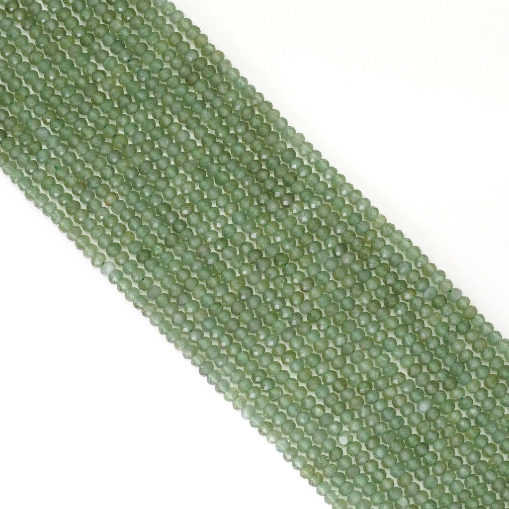 Genuine Green Apatite Faceted Rondelle Beads, Sku#U1685