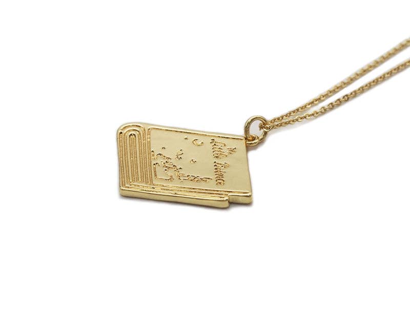 Dainty Chain Book Pendant necklace, sku#EF172