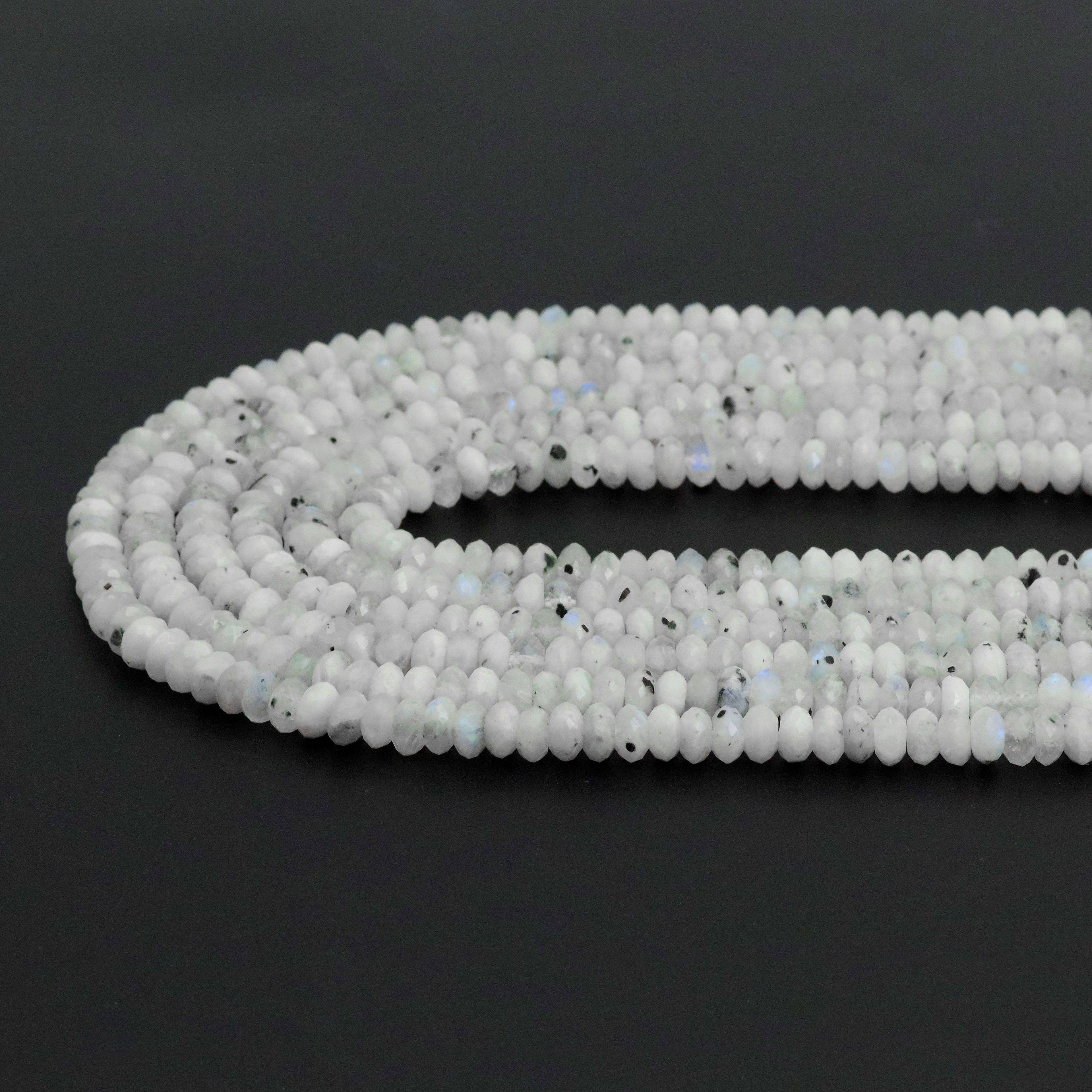 5x8mm Tourmalated Moonstone Rondelle Beads, Sku#U1947