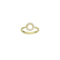 Dainty CZ Circle Ring Statement Adjustable Ring, Sku#LD584