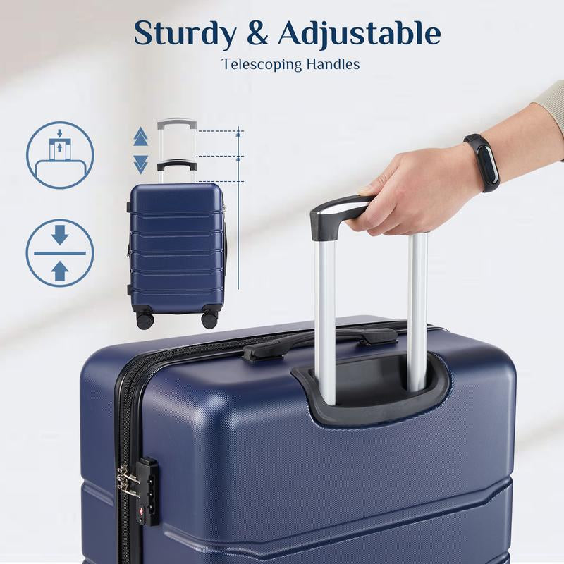 Luggage Spinner Wheels Lightweight Expandable Travel Hard Shell Suitcases with TSA Lock, Bronze Black, 3-PCS Set (20/24/28 Inch)