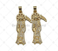 CZ Micro Pave Death Shape Pendant, 18K Gold Filled Grim Reaper Charm, Necklace Bracelet Charm Pendant, Sku#JL68