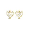 Gold Diamond CZ Heart Charm, Sku#LK888