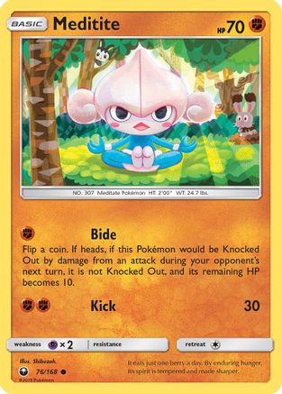 Meditite 076/168 - SM  Celestial Storm Reverse Holofoil