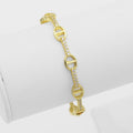 CZ Gold Oval Link Adjustable Bracelet, Sku#LX244