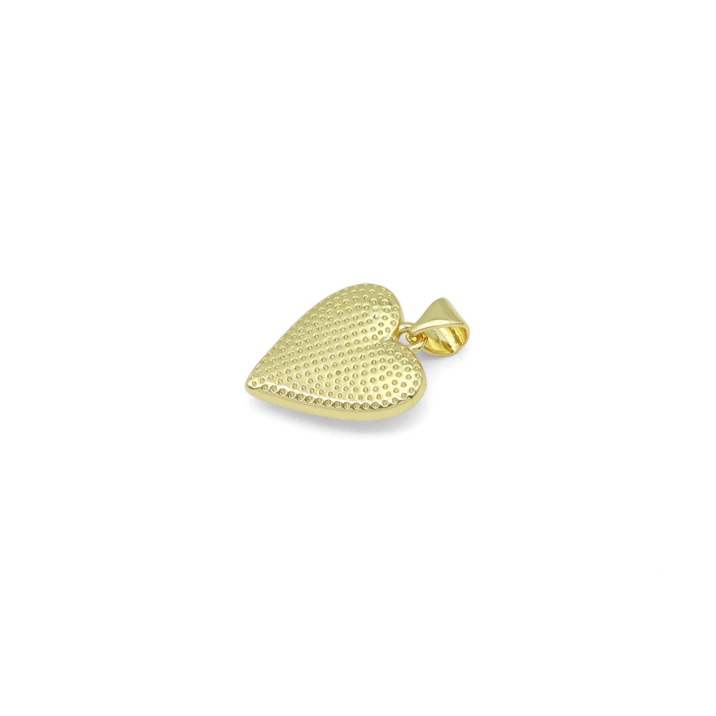 Silver Gold Opal Mop Heart Charm Pendant, Sku#LX750