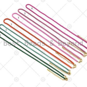 26 COLORS!!! Enamel Box Chain Bracelet/Necklace, sku#EF01