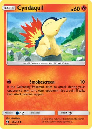 Cyndaquil 039/214 - SM  Lost Thunder Reverse Holofoil