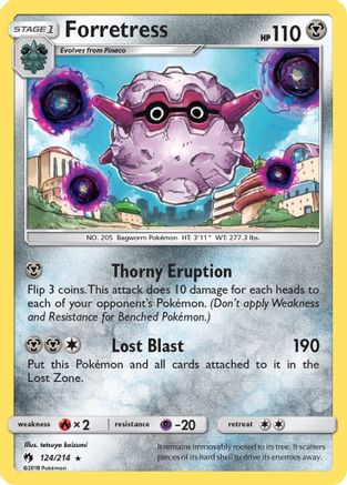 Forretress 124/214 - SM  Lost Thunder Reverse Holofoil
