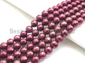 Natural Mother of Pearl Maroon Color Round Faceted beads, 6mm/8mm/10mm/12mm Maroon MOP Beads, 15.5inch strand, SKU#T131C