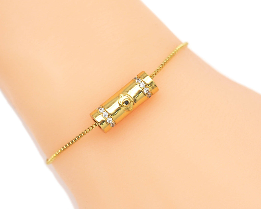 CZ Evil Eye Spacer Beads, Sku#Y619