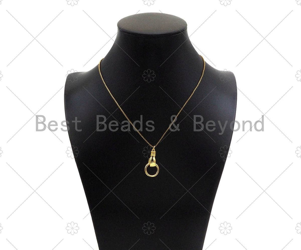 Gold Filled Hand Door Knocker Pendant/Charm,18K Gold Filled Charm, Necklace Bracelet Charm Pendant,15x28mm,Sku#Z1353