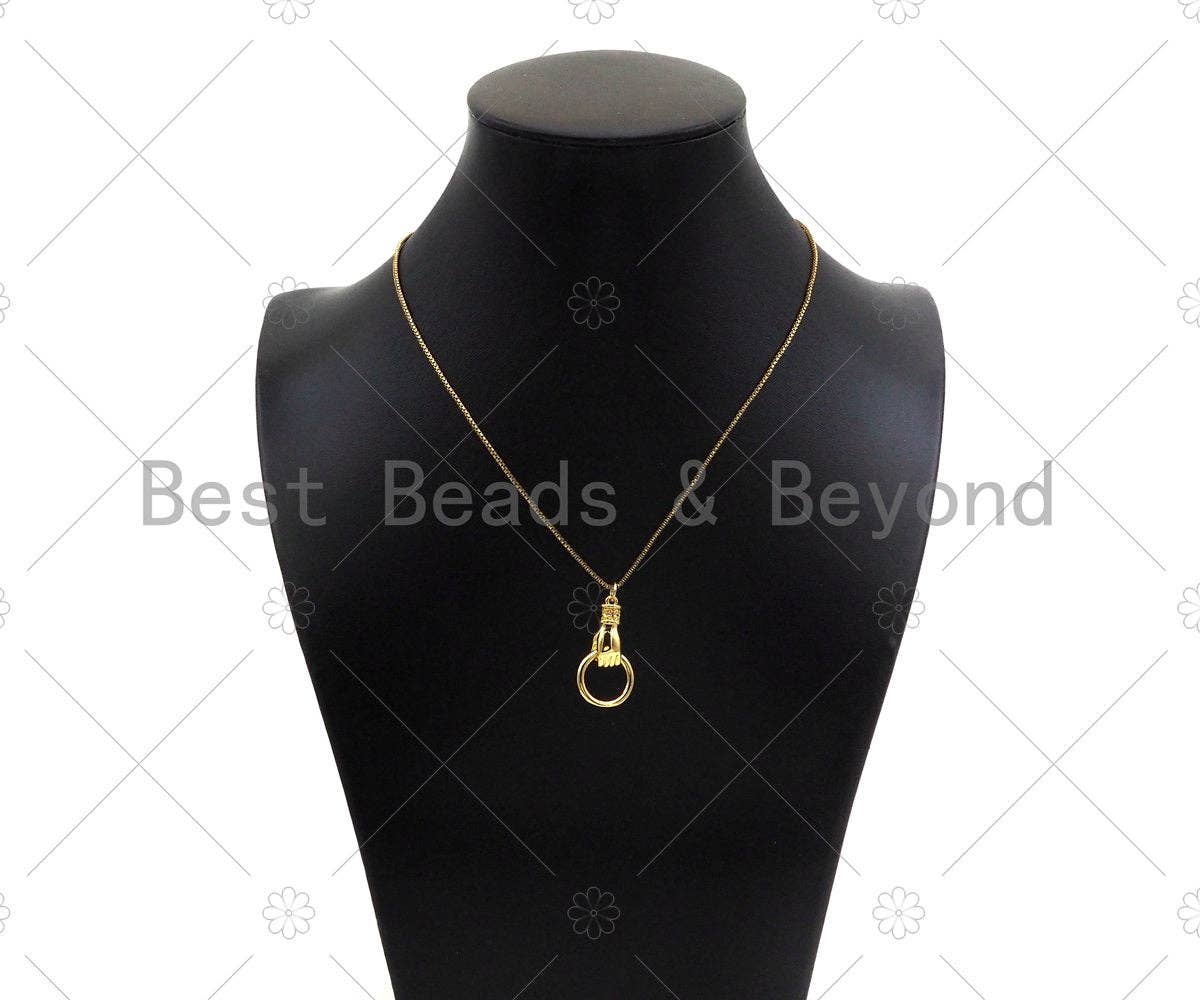 Gold Filled Hand Door Knocker Pendant/Charm,18K Gold Filled Charm, Necklace Bracelet Charm Pendant,15x28mm,Sku#Z1353