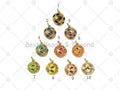 Enamel Colorful Heart Round Ball Charm, Sku#LD186