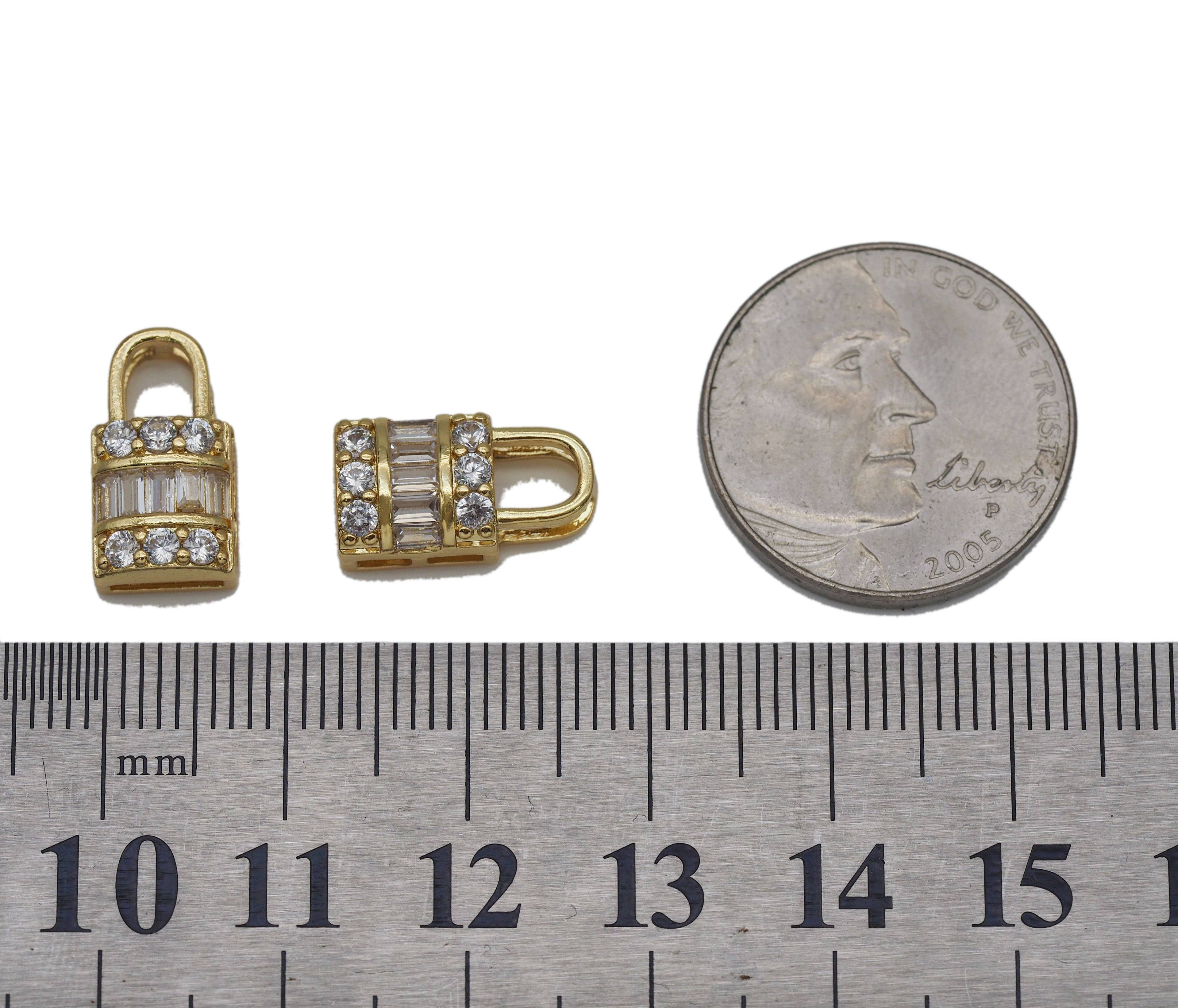 CZ Lock Charm, Sku#LK636