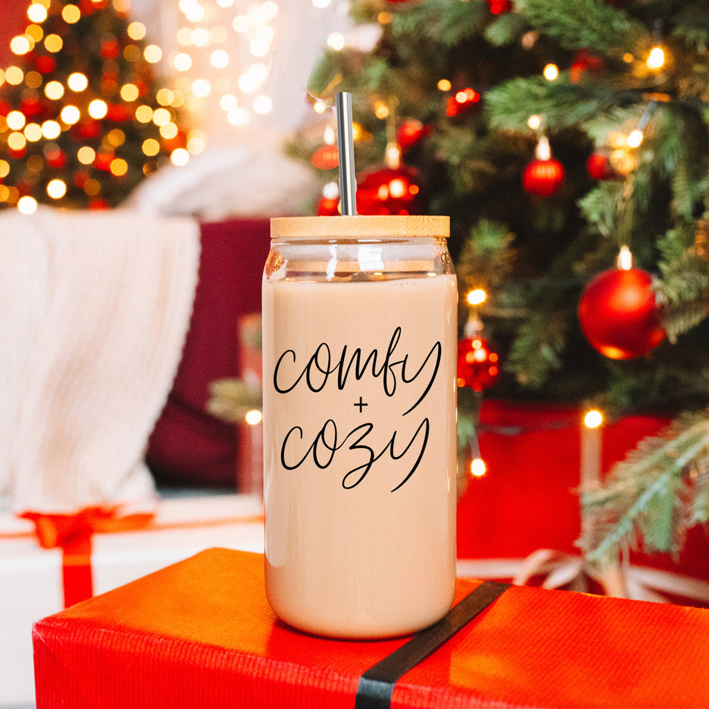 17oz Glass Tumbler With Bamboo Lid, 2 Stainless Straws And Straw Cleaner
