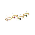Gold Colorful CZ Heart Adjustable Ring, Sku#JL176