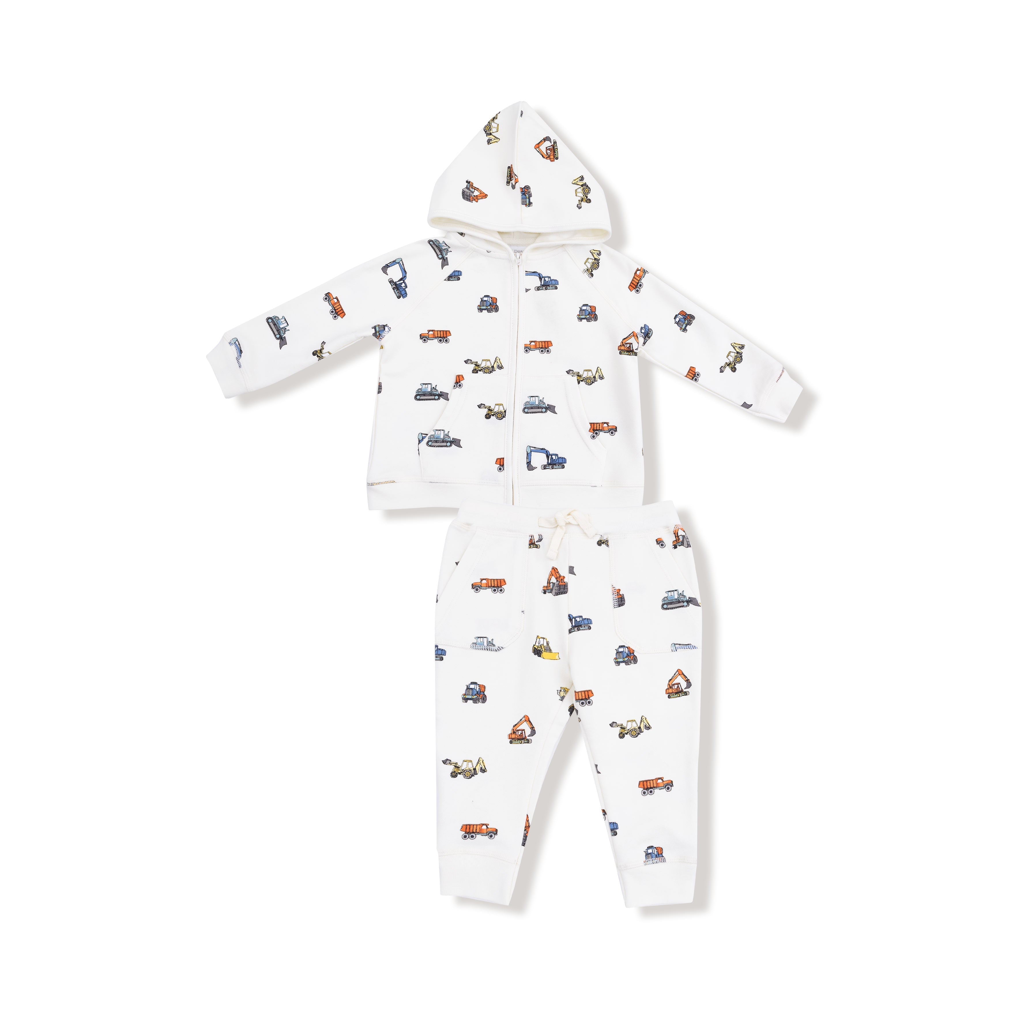 Construction Vehicles - Zip Hoodie and Jogger Set
