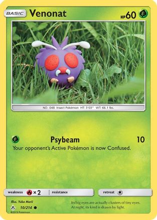 Venonat 010/214 - SM  Unbroken Bonds Reverse Holofoil