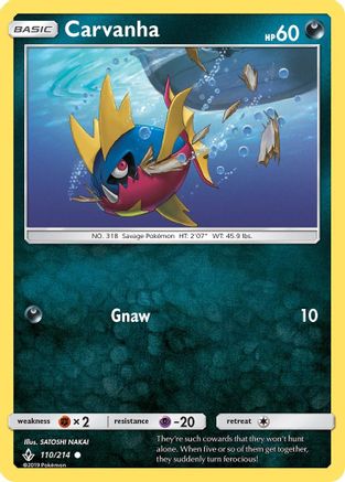 Carvanha 110/214 - SM  Unbroken Bonds Reverse Holofoil