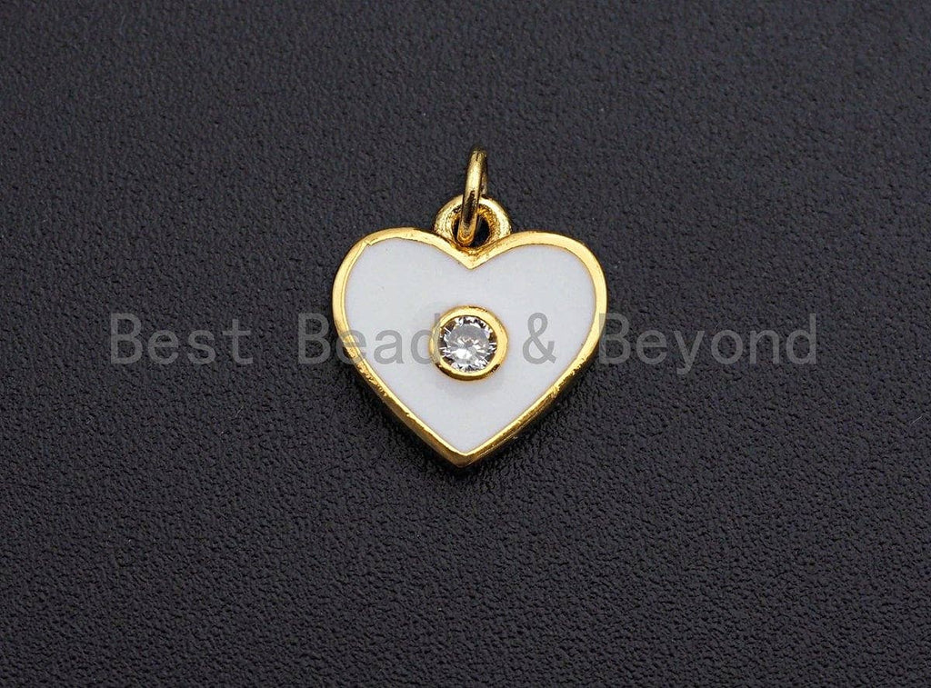 Enamel Colorful Big Cz On Heart Pendant,CZ Micro Pave Oil Drop pendant,Enamel pendant,Enamel Jewelry,11mm,sku#Z643