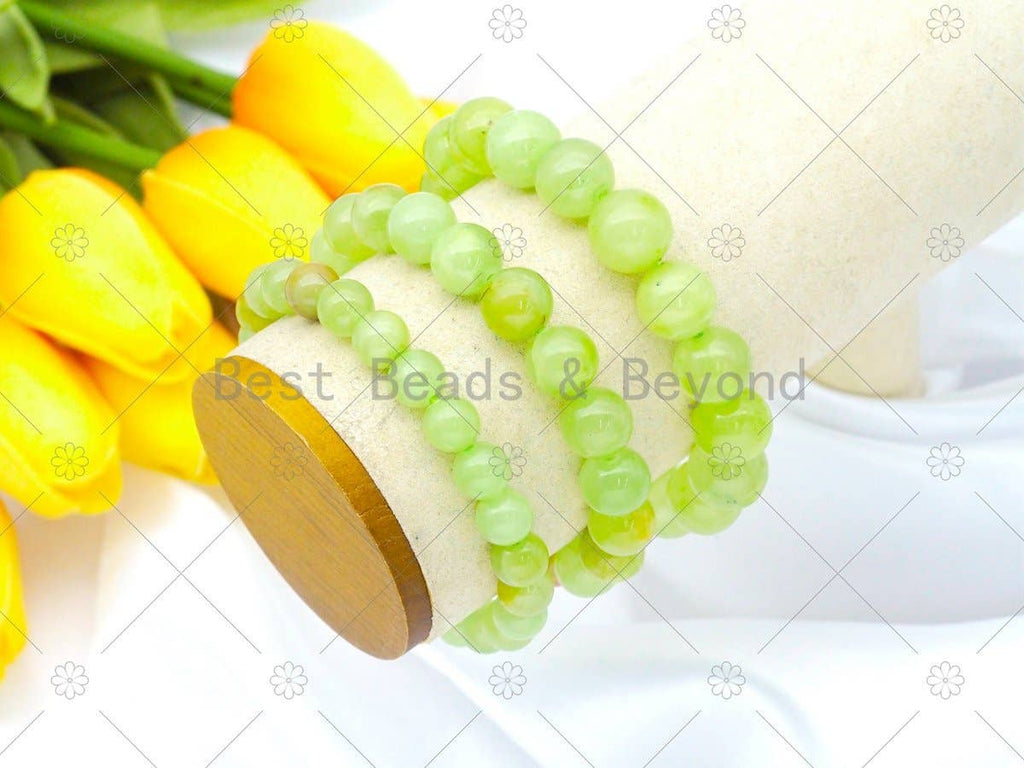Lime Green Jade Stretchy Bracelet, Sku#EF78