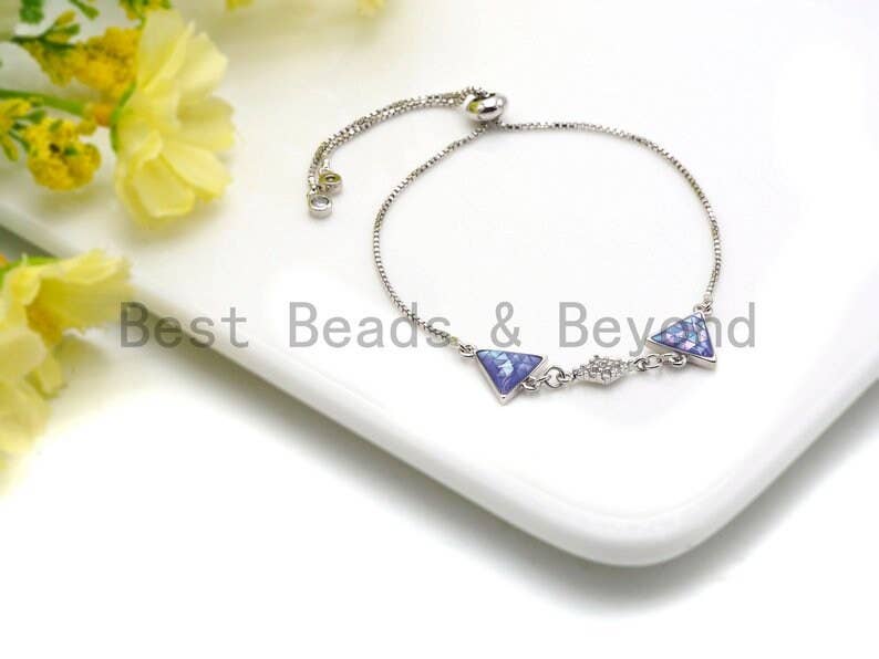 100% Natural Blue Color Shell Triangle Connector with Gold/Silver Finish,Blue Shell Connector, Sea Shell Beads, 11x14mm,SKU#Z268