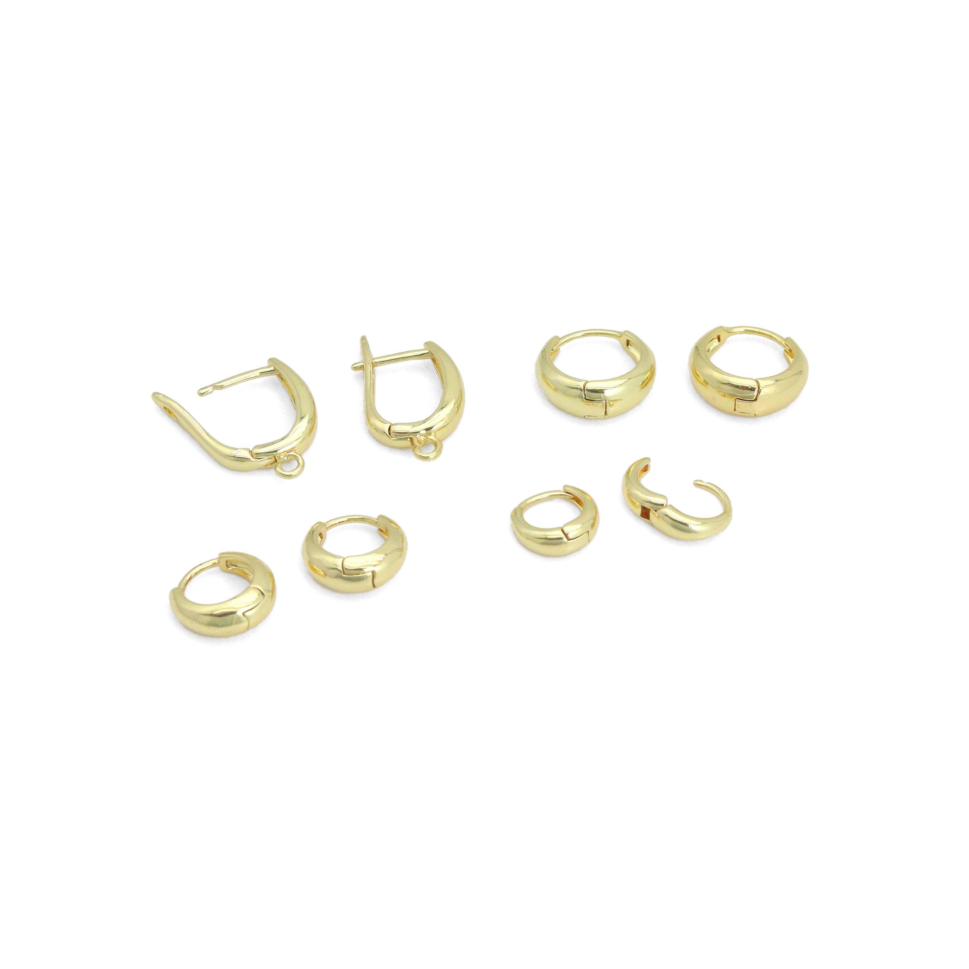 Plain Gold Oval Shape Everyday Hoop Earrings, Sku#LD742