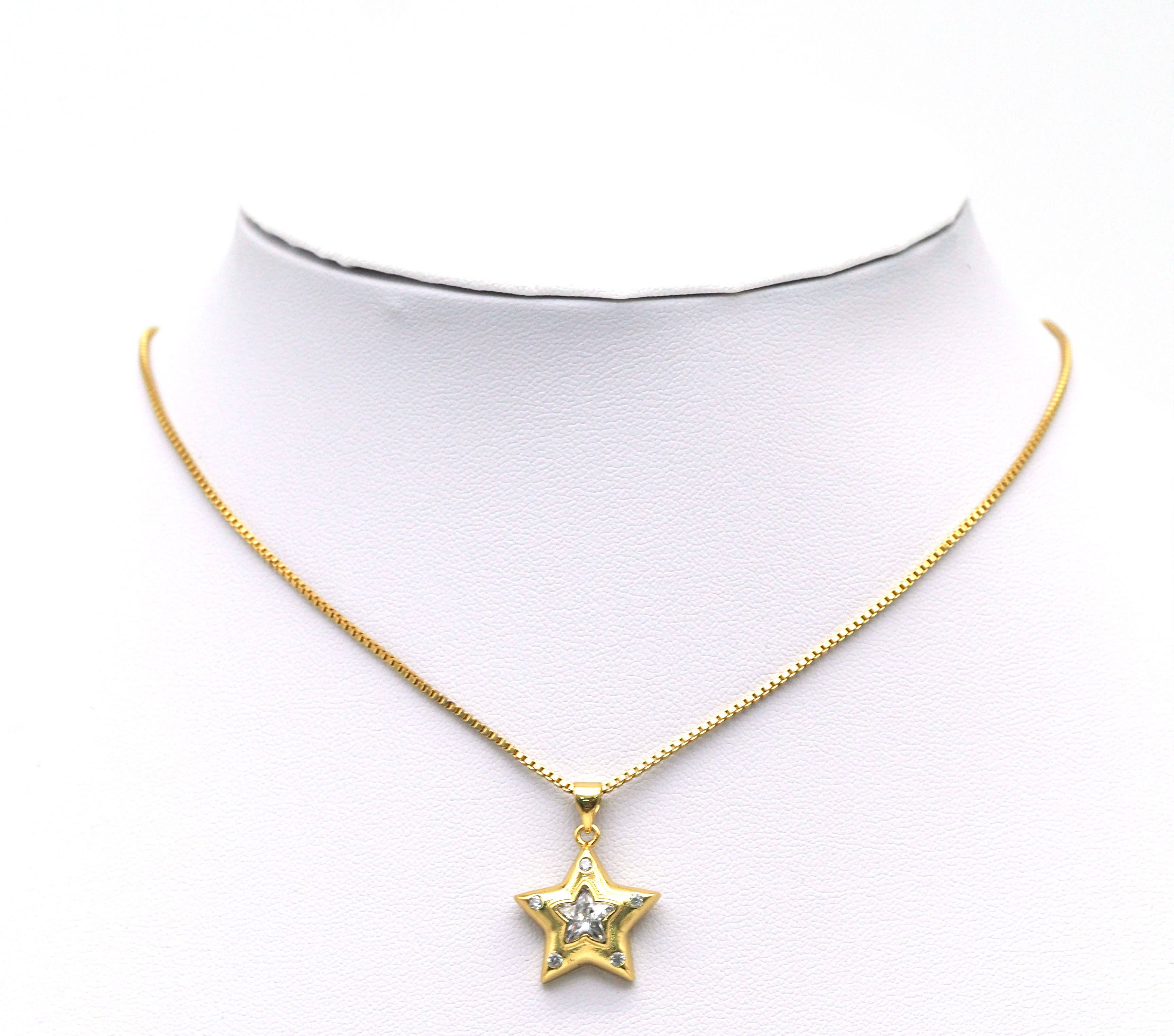 CZ Five Point Star Charm, Sku#LK604