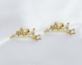 CZ Moon Stud Earrings, Sku#LK656