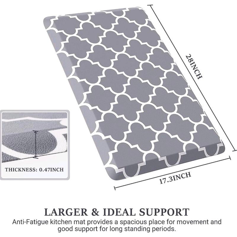 Kitchen Mat Cushioned Anti-Fatigue Kitchen Rug,17.3"X 28",Non Slip Waterproof Kitchen Mats and Rugs Heavy Duty PVC Ergonomic Comfort Mat for Kitchen, Floor Home, Office, Sink, Laundry
