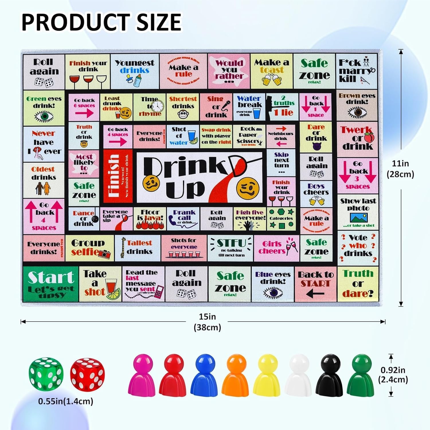 Drinking Board Games for Adults, Rubber Mat Drinking Board Game, Funny Party Int