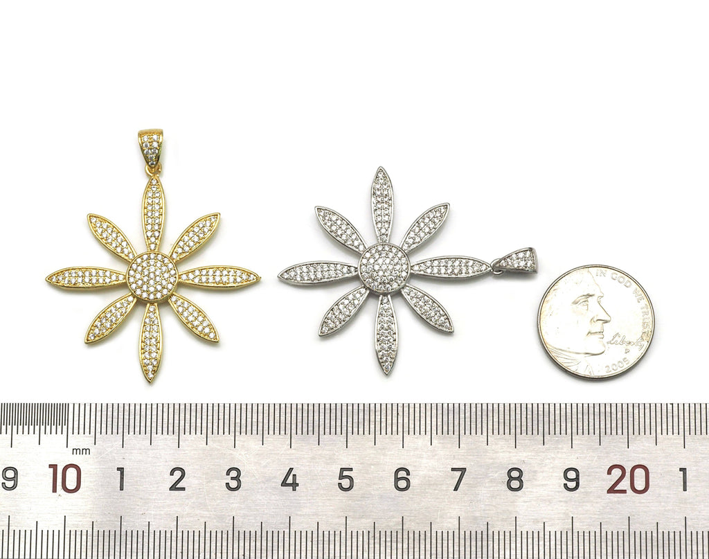CZ Sunflower Charm, Sku#B158