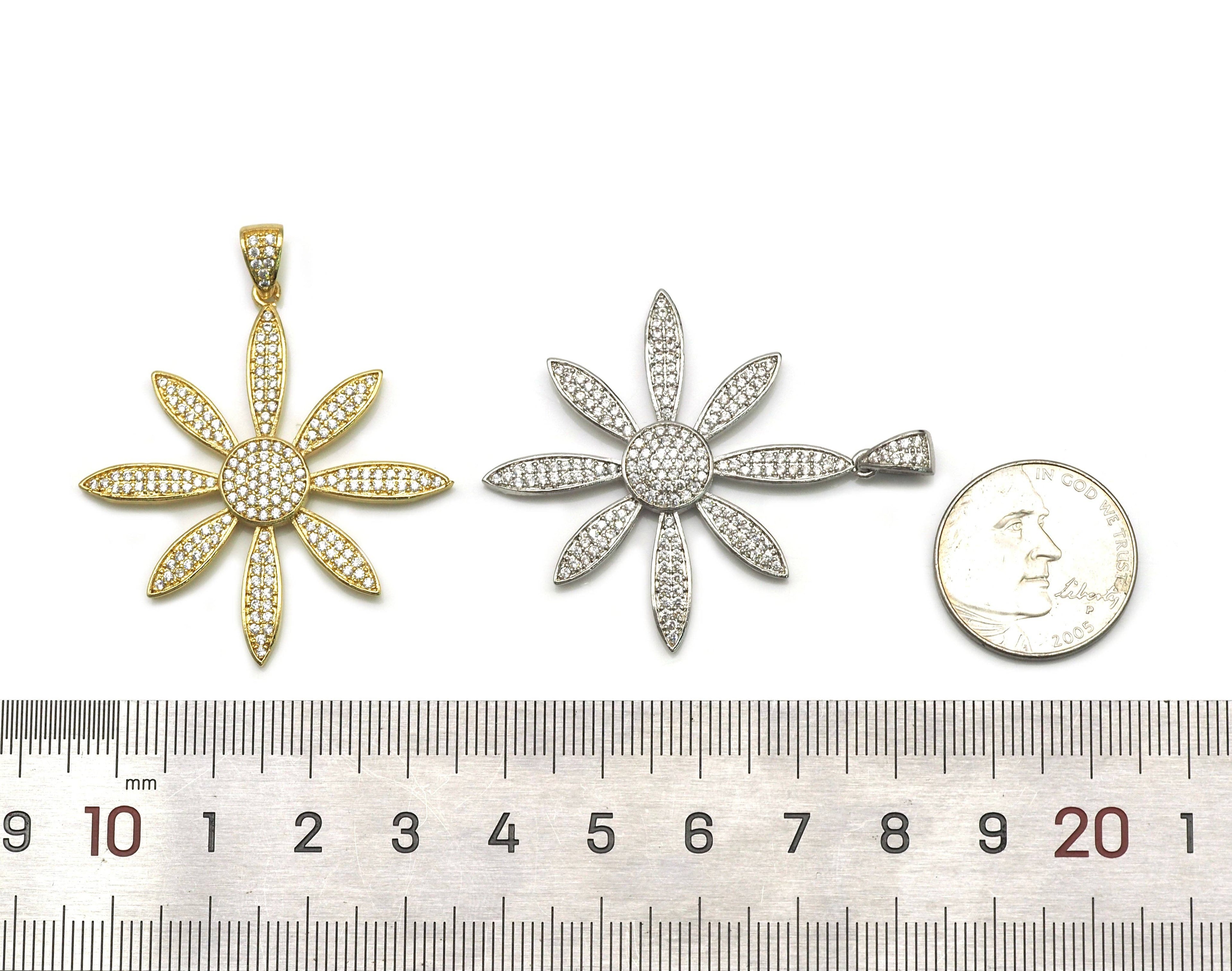 CZ Sunflower Charm, Sku#B158